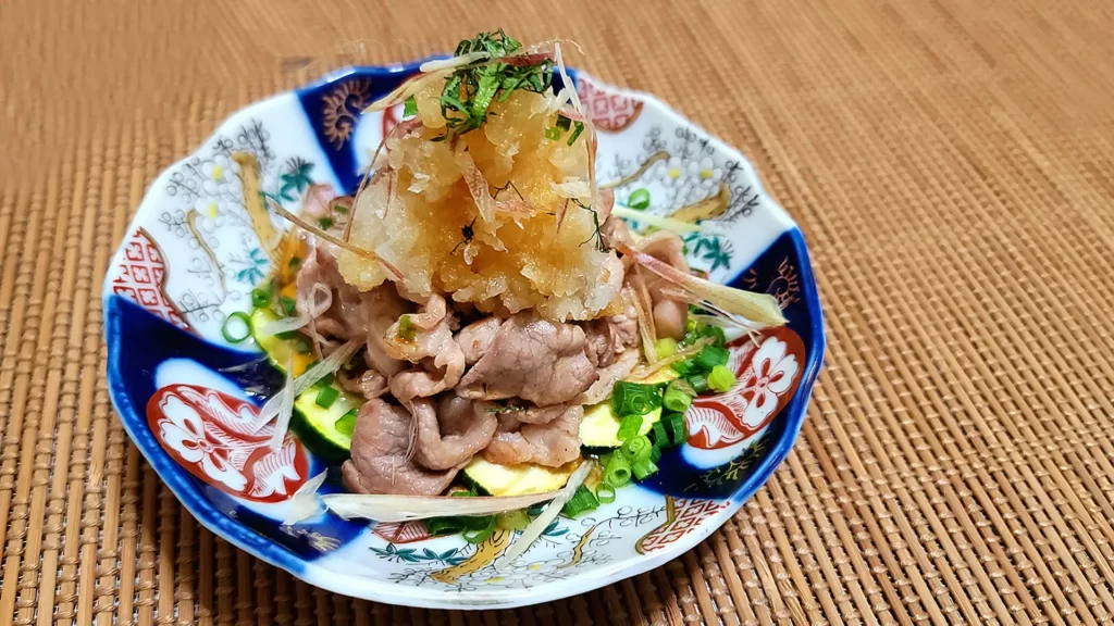 ズッキーニと豚肉のおろしポン酢